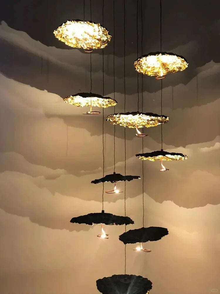 Modern LED chandelier fixture with bulbs included and wedge base