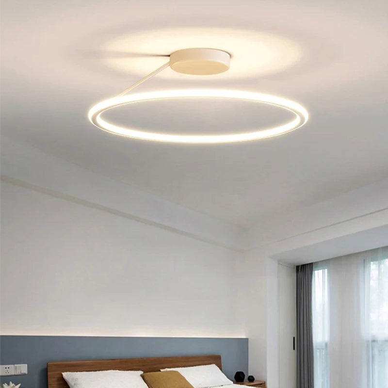 Dimmable ring-style ceiling light with remote and touch control