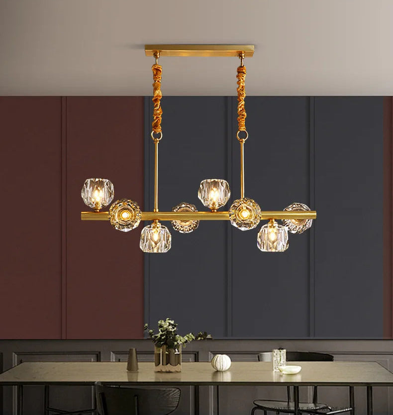 Linear modern pendant light designed for bedroom ambient ceiling illumination