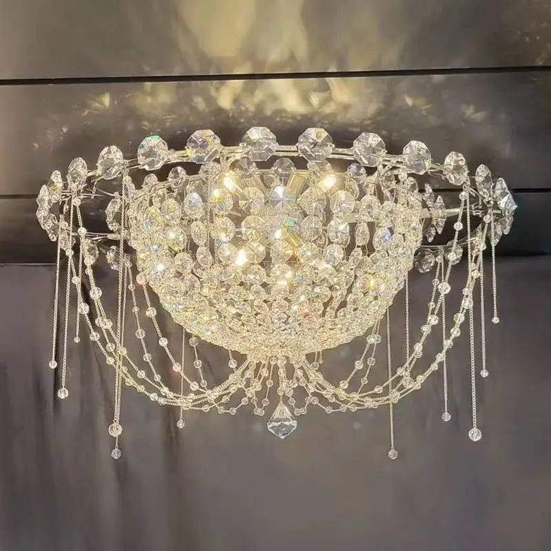 “Dimmable K9 crystal pendant chandelier for living room or formal dining”
