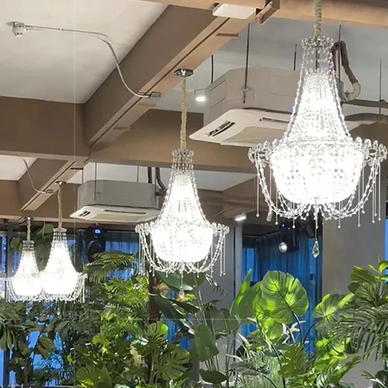 “Dimmable K9 crystal pendant chandelier for living room or formal dining”