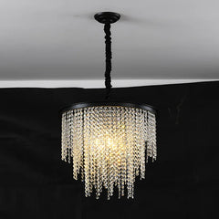 “E14 LED compatible fringe pendant for boutique, foyer, or bedroom”