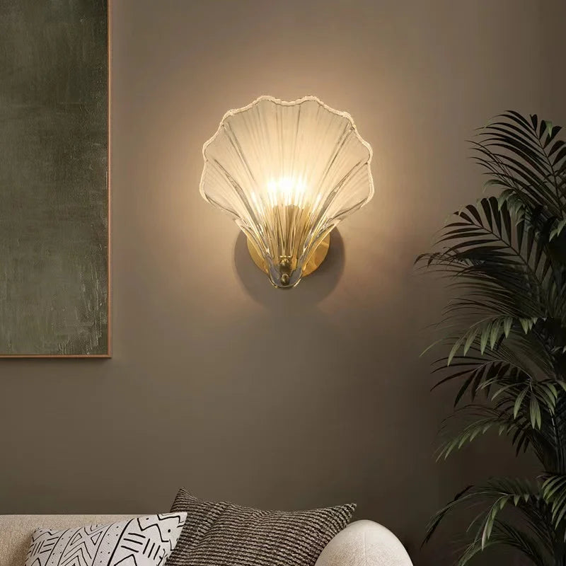Decorative wall lamp with crystal shade and E14 base for bedside wall mounting
