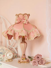 “Fairytale pink bedroom lamp for elegant and cozy lighting”
