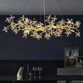 “Luxury flower crystal branch chandelier, Art Deco semiflush, Liglite”