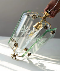 Polished copper cord pendant lamp with E14 base and included LED bulb for bedroom lighting