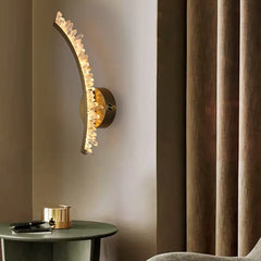 Decorative crystal wall light with two light sources for hallway and entryway lighting