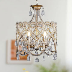 “French country semi flush crystal chandelier for bedrooms”