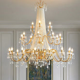 “French crystal candle chandelier for vintage living and dining rooms”