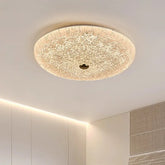“French gold crystal ceiling light with acrylic flush mount”