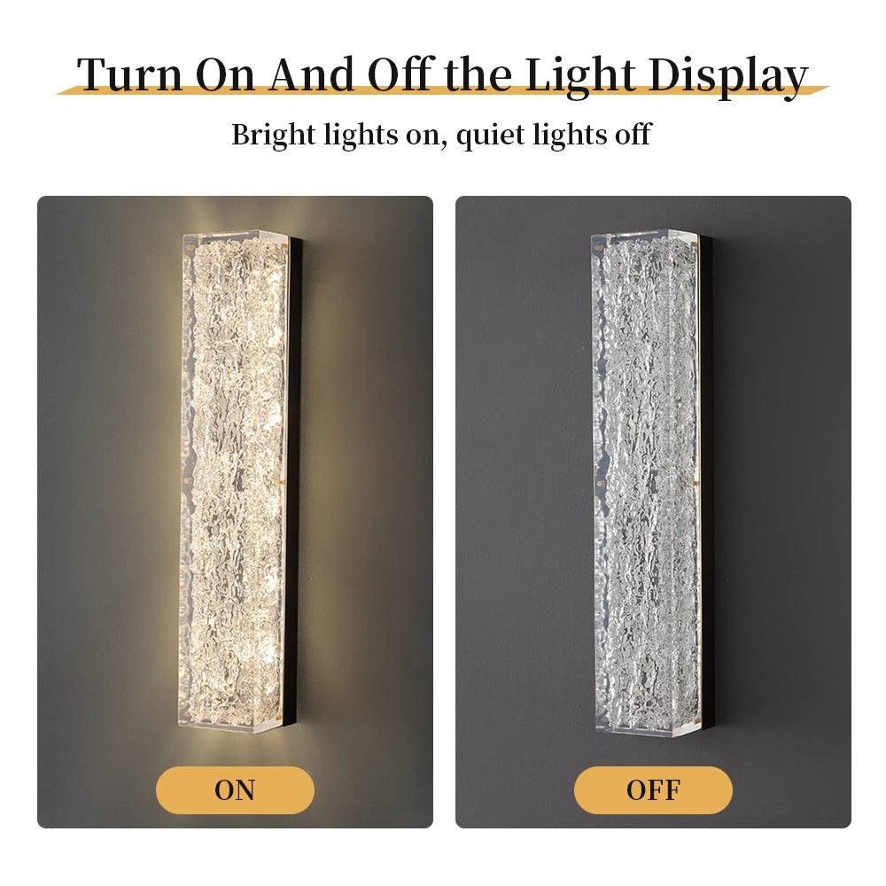 Decorative crystal wall light with glass body for study accent lighting