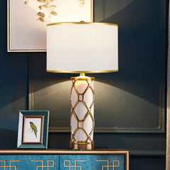 “Luxury designer bedside lamp black and white shade for living room”