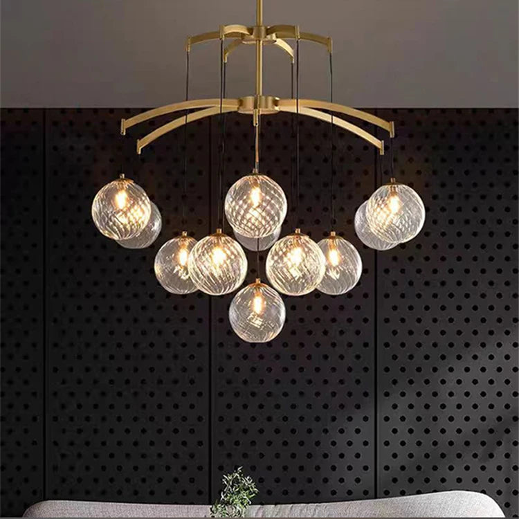 “Postmodern gold brass bubble chandelier for modern bedrooms and living rooms”