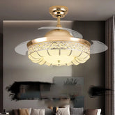 “Luxury gold folding crystal ceiling fan lamp with remote”
