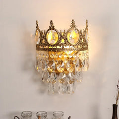 “Gold French flush mount crystal chandelier for bedrooms and boutiques”