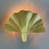 “Gold ginkgo leaf wall lamp modern iron sconce for bedroom or villa”