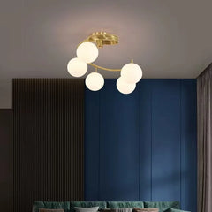 “Gold glass ball chandelier for modern kitchens”
