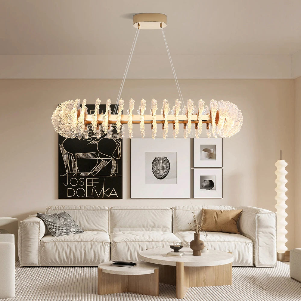 “Gold modern acrylic chandelier pendant light, Liglite”