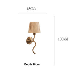 Wall lamp with dimensions labeled on a white background