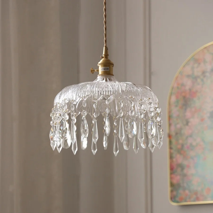 “Gold plated crystal pendant lamp for luxury home interiors”