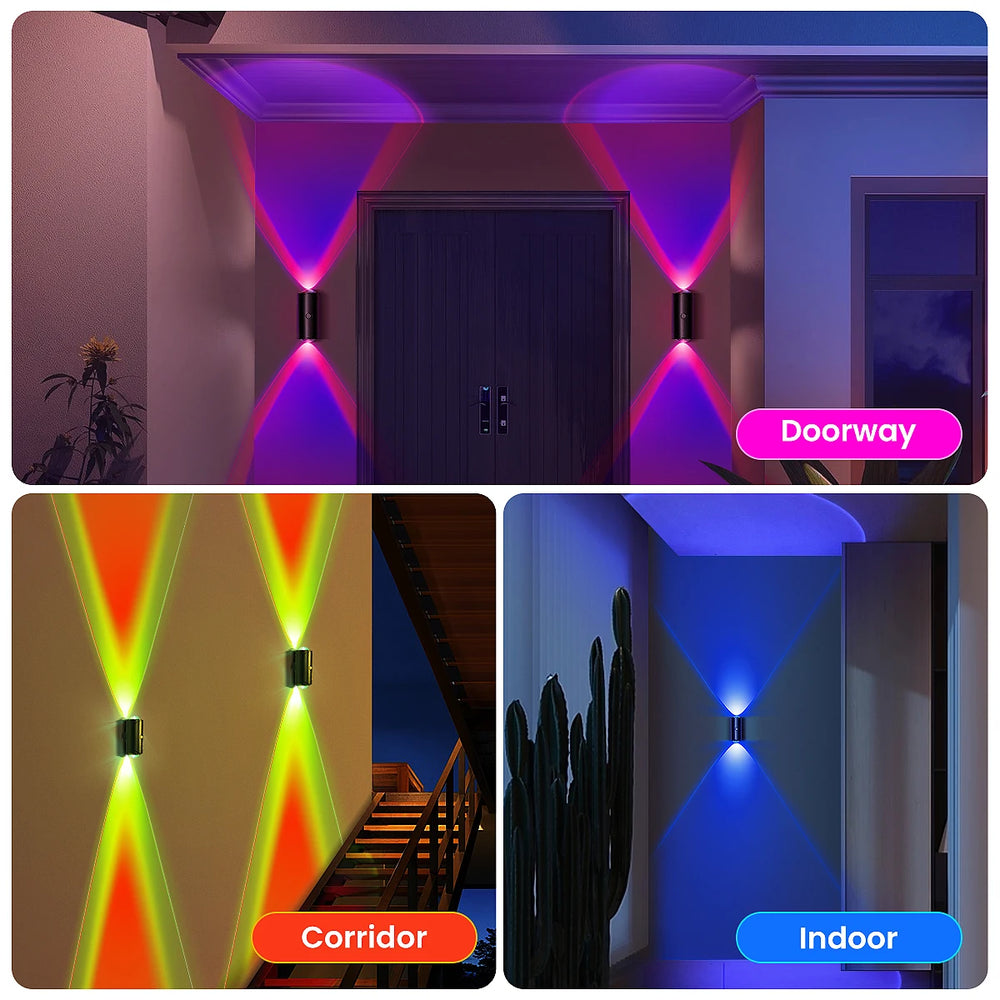 “Modern sensor wall sconce used as a night guidance light in a hallway.”