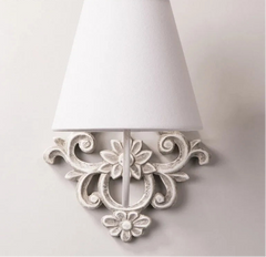 “Hand-carved vintage wall light for nursery or hallway”