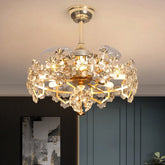 Luxurious chandelier with crystal accents in a room setting