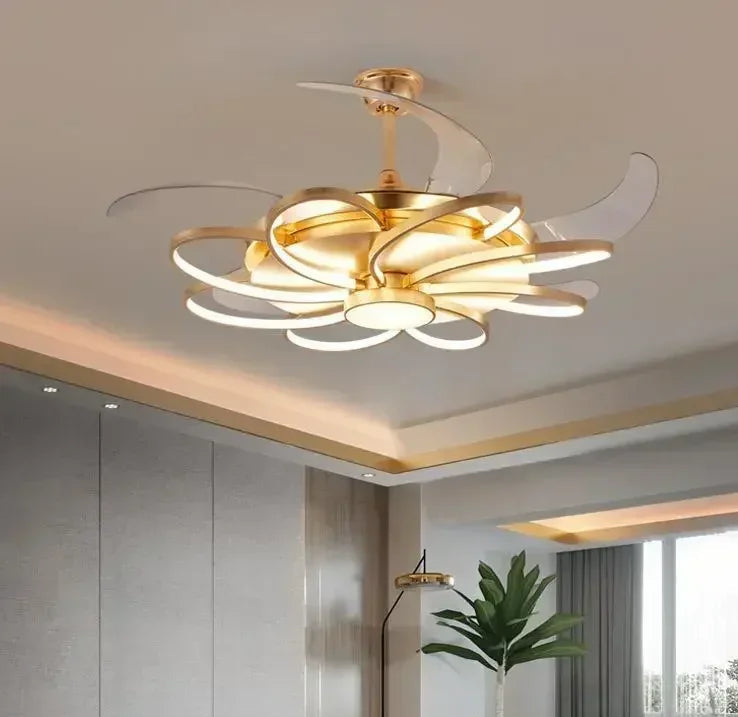 Nordic-inspired LED ceiling fan in a minimalist bedroom