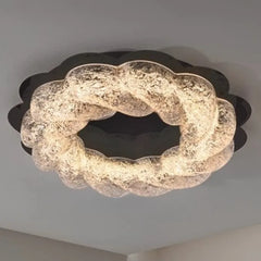 “Italian minimalist sculptural resin ceiling light for bedrooms or galleries”