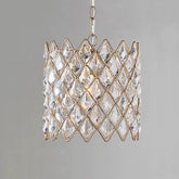 K9 crystal pendant chandelier with diamond lattice shade design