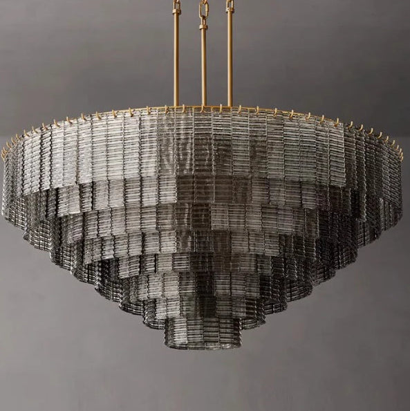 Large glass chandelier designed for living room and dining room lighting