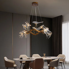 “LED pendant chandelier with birds for luxury dining room statement”