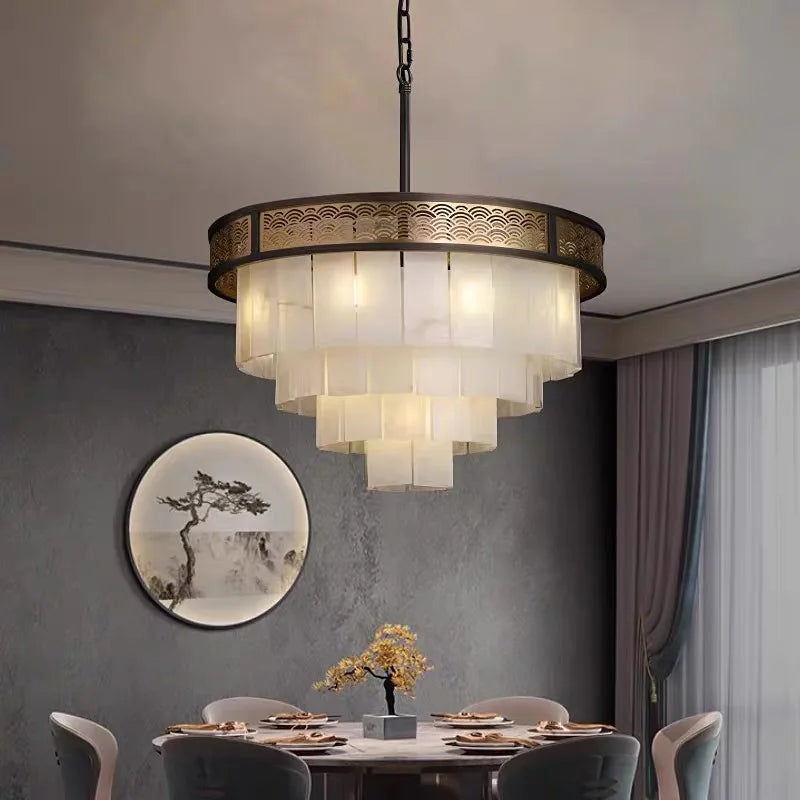 “Liglite classic marble chandelier for timeless interiors”