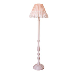 “Liglite wood and lace floor lamp for cottagecore room inspiration”