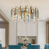 “Liglite multicolor crystal chandelier as creative interior focal point”