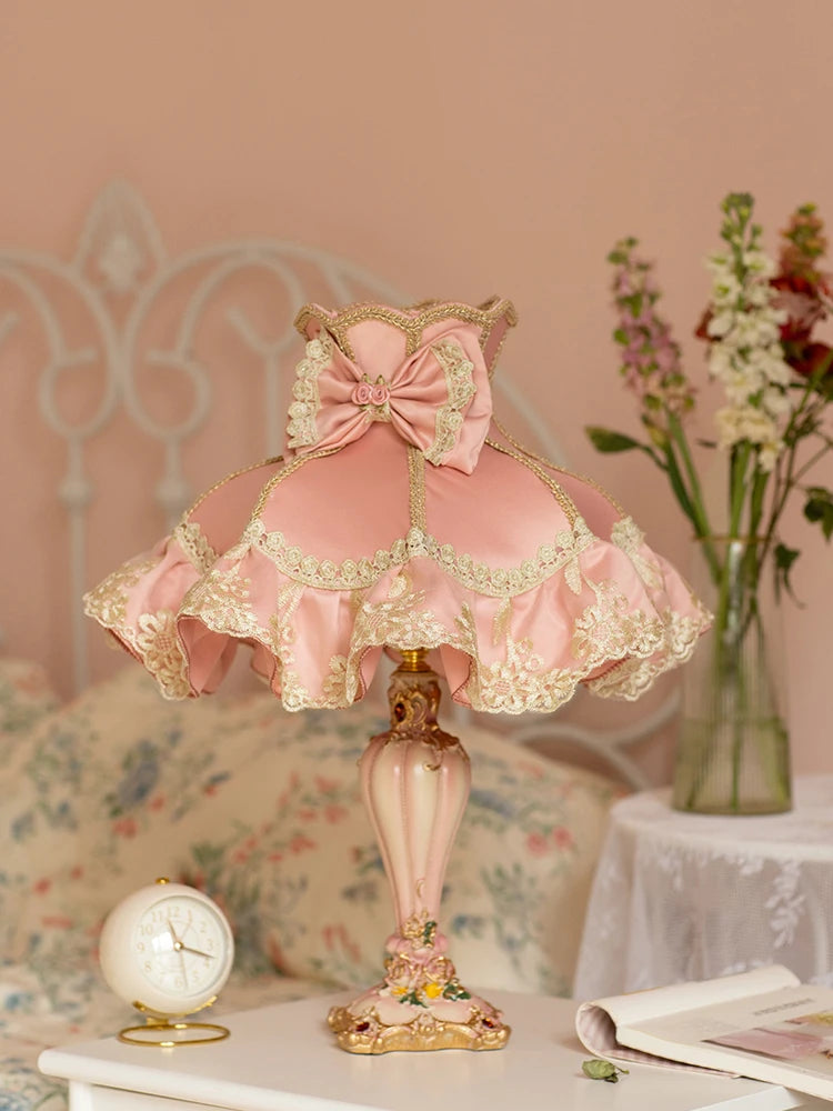 “Liglite princess lamp with bow and lace for living room or study”