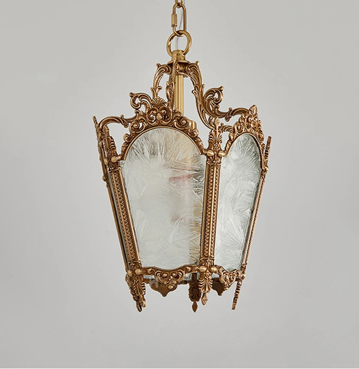 “Liglite art deco glass and copper chandelier for entry or stairwell”