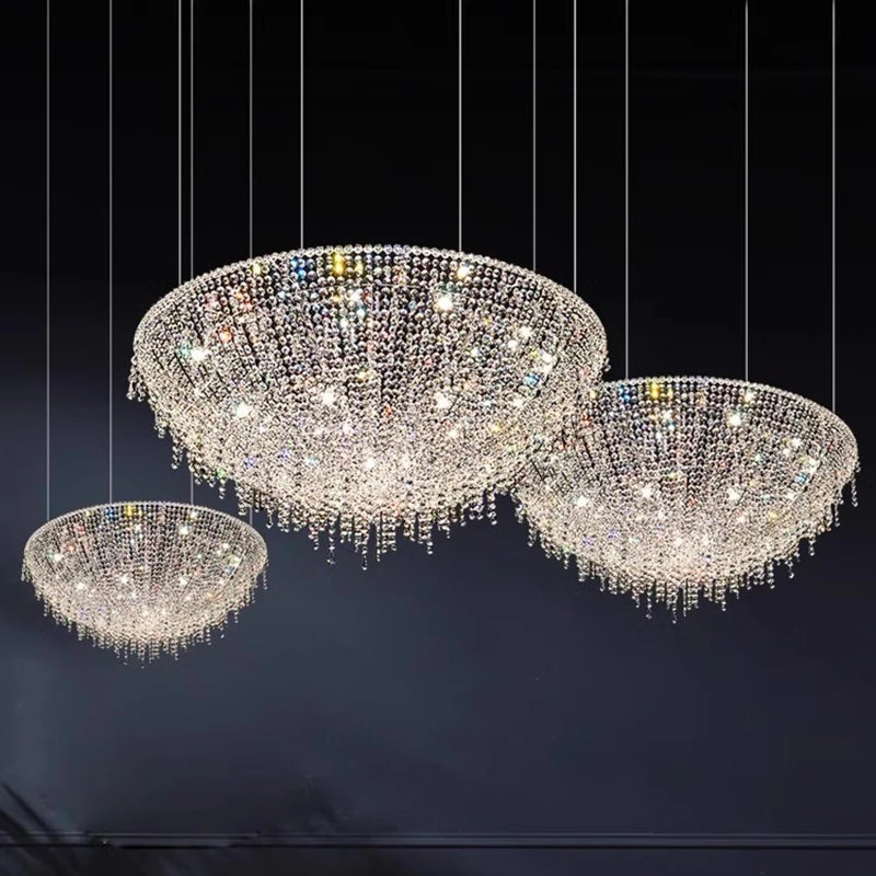 “Liglite Nordic crystal ceiling chandelier statement piece”