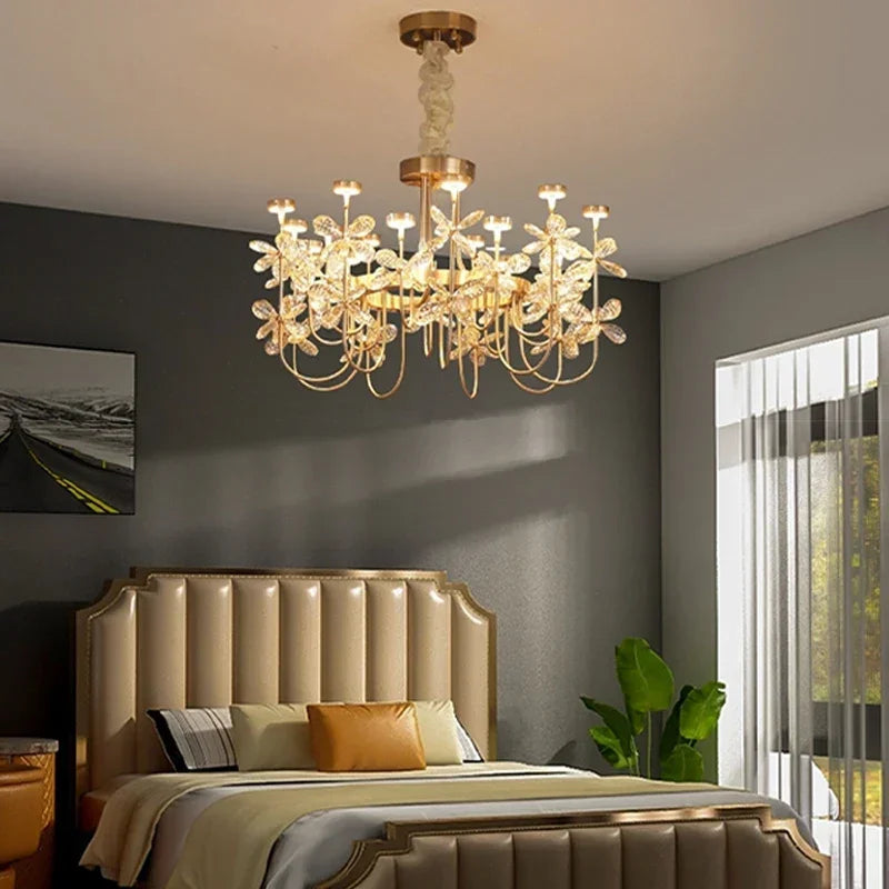 “Liglite petal crystal designer chandelier for high-end interiors”
