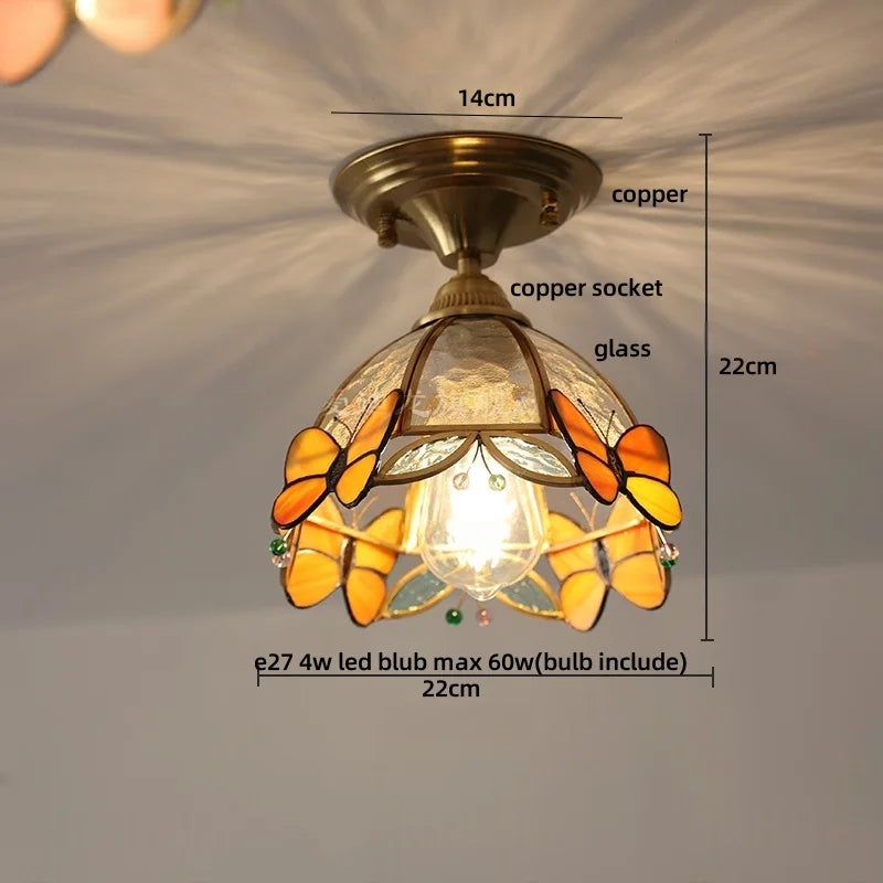 “Liglite stained glass butterfly LED lamp for bedroom or dining room”