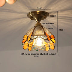 “Liglite stained glass butterfly LED lamp for bedroom or dining room”