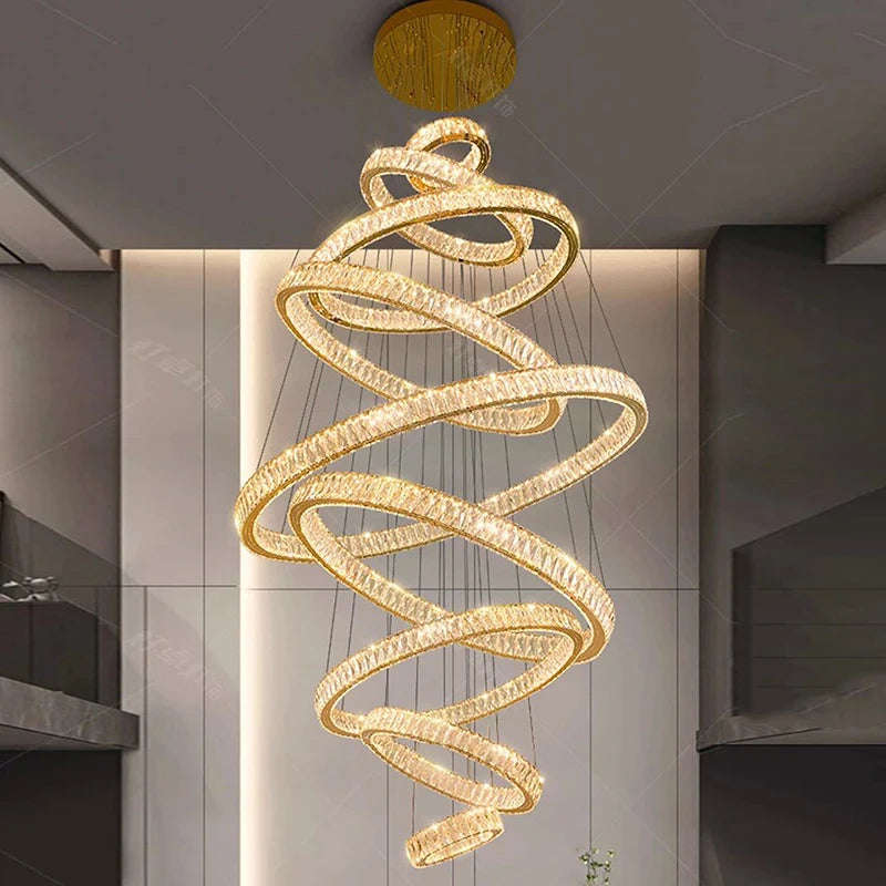 “Liglite statement chandelier with brushed stainless finish”