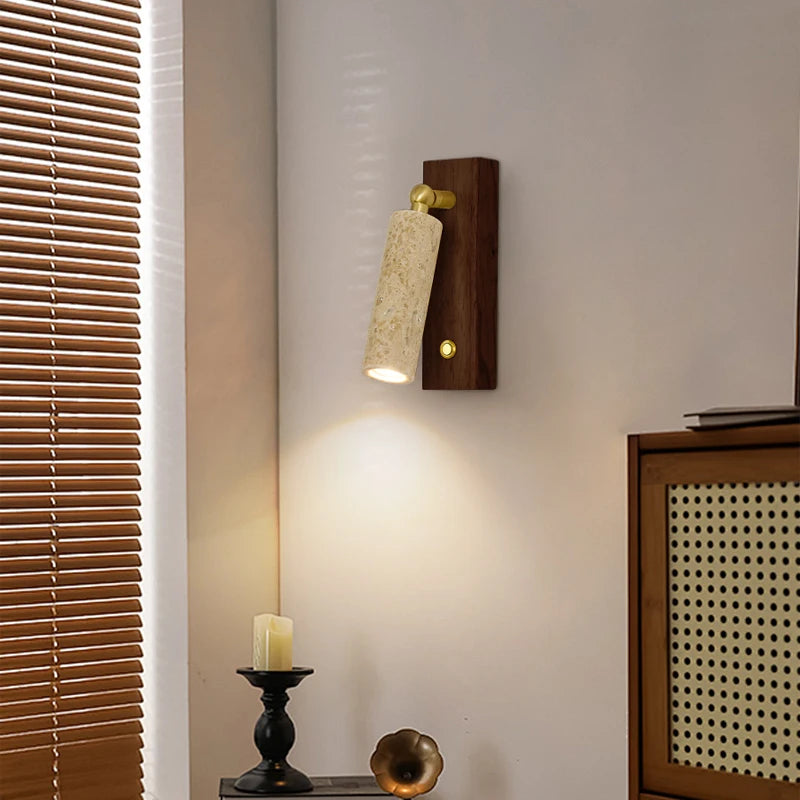 “Liglite rotatable travertine wall sconce for luxury interiors”