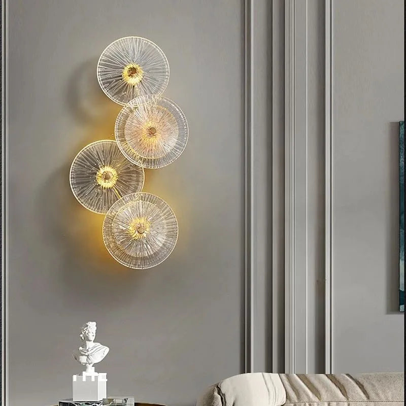 Modern wall-mounted crystal lamp designed for foyer and study ambient lighting