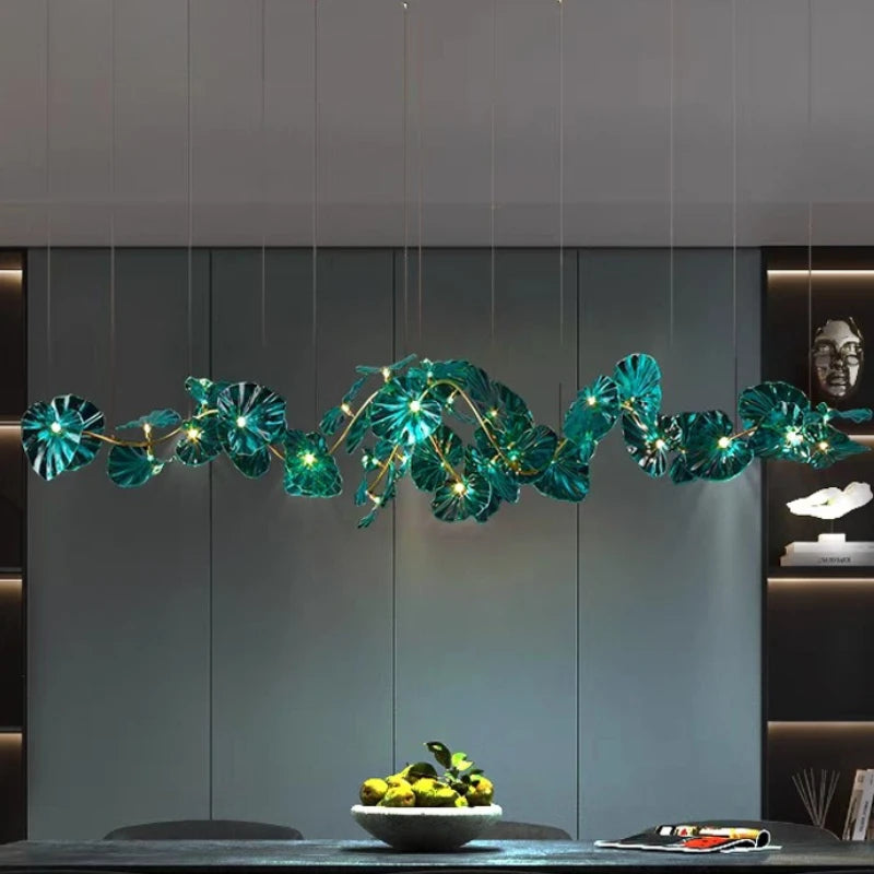 Luxury leaf chandelier designed for living room and hall statement lighting