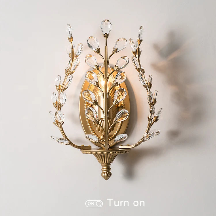 “Loft copper crystal wall sconce for staircase and halls”