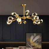“Luxury crystal pendant chandelier with remote dimming”