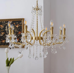 “Luxury Parisian style copper chandelier in dining room”