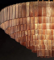 Statement round chandelier compatible with E14 LED bulbs included