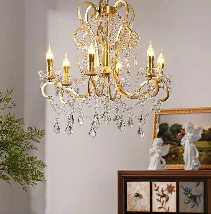 “Luxury gold art deco chandelier for living room or entryway”
